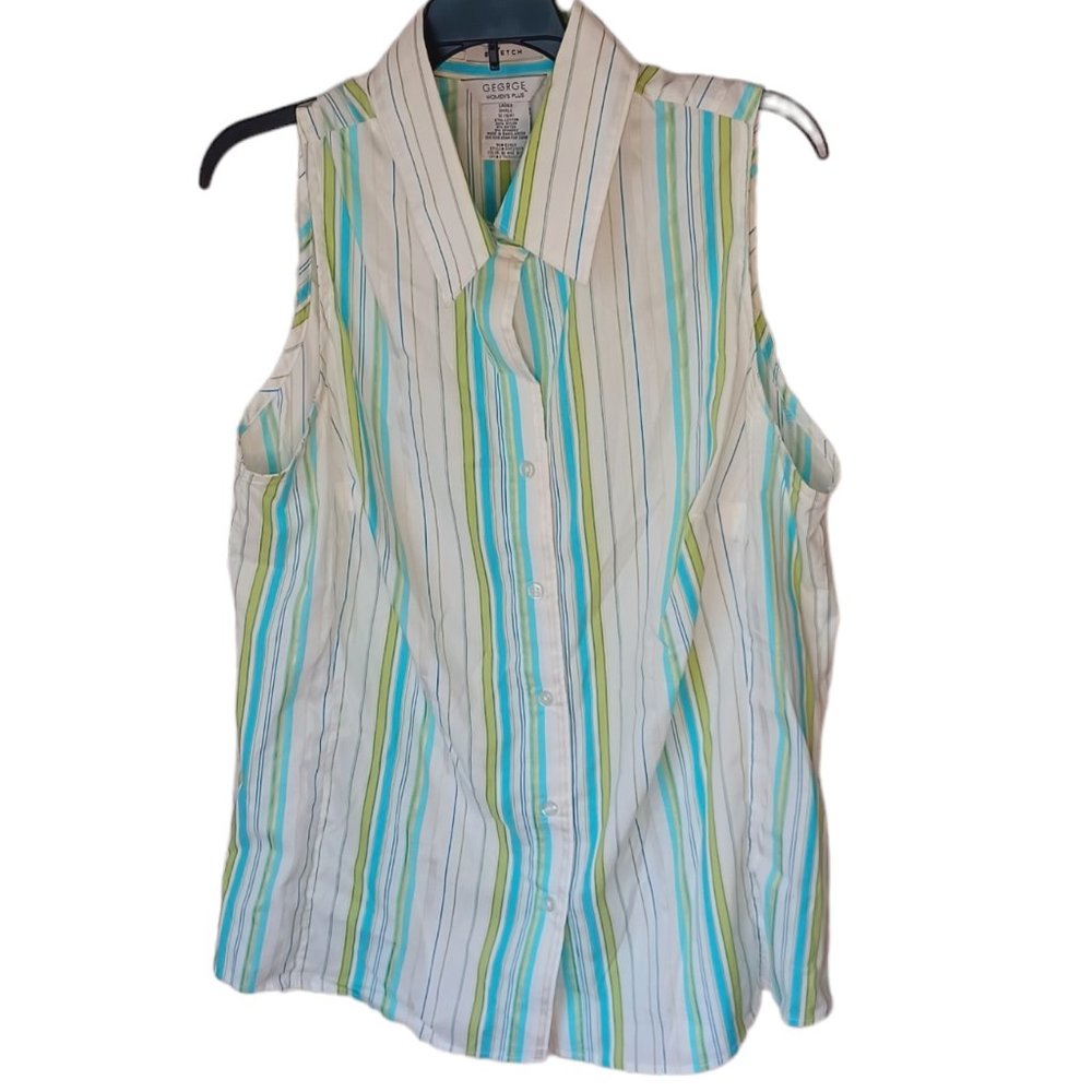 George Striped Top Size 1X